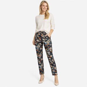 2/$30 ZARA Small Navy Blue Floral Print Trousers Pants